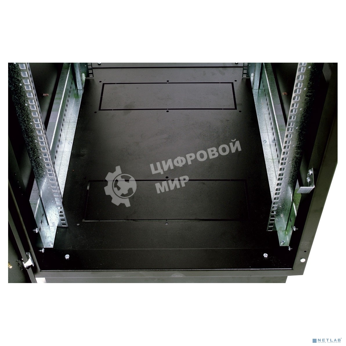 Шкаф телекоммуникационный напольный 42U (800x800) дверь стекло, черный