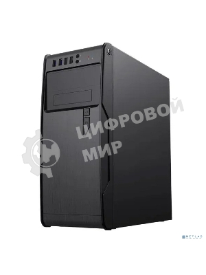 Компьютерный корпус PowerCool без ТМ, S1008BK-2U3C-NP NP (MidiTower, БЕЗ БП, черный, 2*USB3.0+2*USB Type-C +HD Audio)
