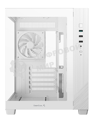 Компьютерный корпус Deepcool CG330 3F WH без БП, боковое окно (панорама), 3x120мм ARGB PWM вентилятора, белый, mATX (R-CG330-BKNGM3-G)