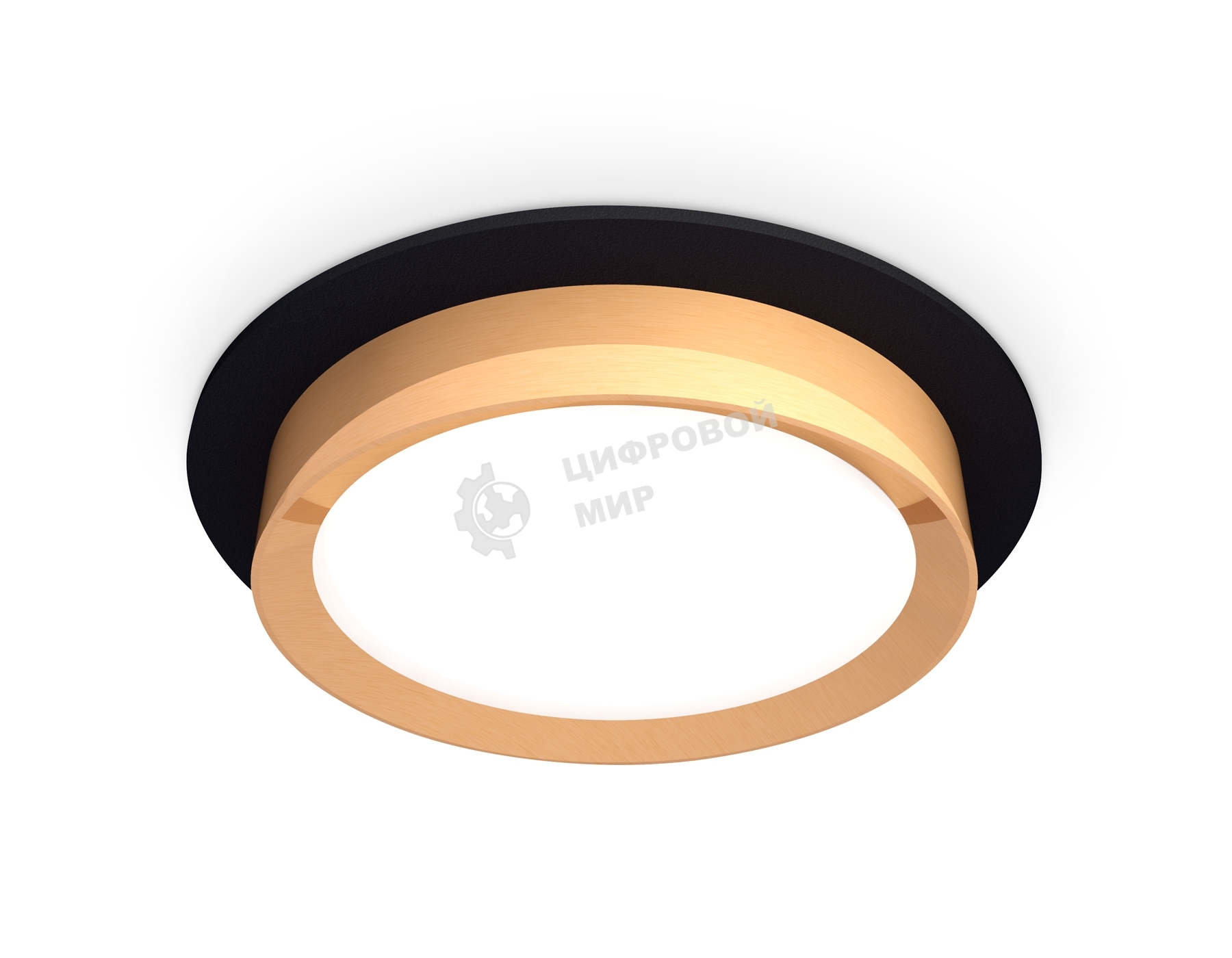 Комплект встраиваемого светильника Ambrella light XC8051005 SBK/PYG черный песок/золото желтое полированное GX53 (C8051, N8124)