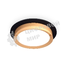 Комплект встраиваемого светильника Ambrella light XC8051005 SBK/PYG черный песок/золото желтое полированное GX53 (C8051, N8124)