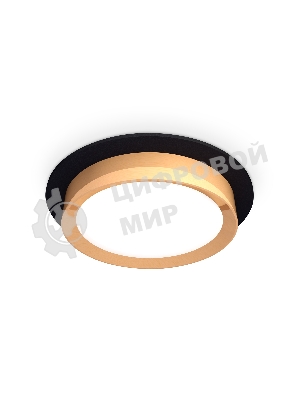 Комплект встраиваемого светильника Ambrella light XC8051005 SBK/PYG черный песок/золото желтое полированное GX53 (C8051, N8124)