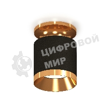 Светильник Ambrella Light XS7402101 SBK/PYG черный песок/золото желтое полированное MR16 GU5.3 (N7929, C7402, N7034)