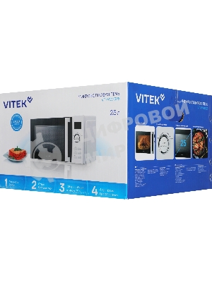 Микроволновая печь Vitek VT-MW1525 белый, 25 л, 900 Вт, переключатели - кнопки, поворотный механизм