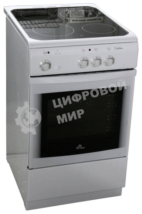 Электрическая плита De Luxe 506003.04ЭС белый, конфорок - 3 шт, духовка - 60 л, 87 см x 50 см x 60 см