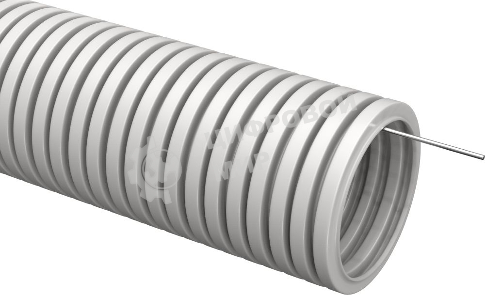 Труба гофрированная ПВХ d20 мм с зондом сер. (уп. 25 м) ИЭК CTG20-20-K41-025I