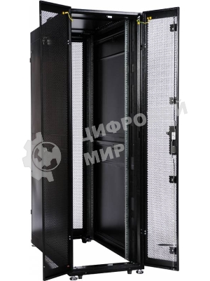 Шкаф серв. ПРОФ нап. 42U (600x1000) дверь перфорированная 2 шт., цвет черный, в сборе (ШТК-СП-42.6.10-44АА-9005) (1 коробка)