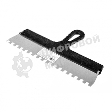 Шпатель Sparta из нержавеющей стали, 350 мм, зуб 10х10 мм, пластмассовая рукоятка