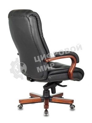 Кресло Бюрократ T-9925WALNUT/BLACK черный, кожа