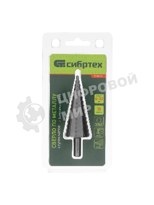 Сверло ступенчатое по металлу Сибртех 4-6-8-10-12-14-16-18-20-22-24-26-28-30-32 мм, 4241