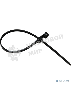 Хомут кабельный Rexant 4.3х200 нейл. под винт черный (уп. 100 шт)