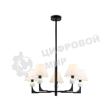 Люстра Ambrella light LH75153/5 BK/FR черный/белый матовый E14*5 max 40W D730*580