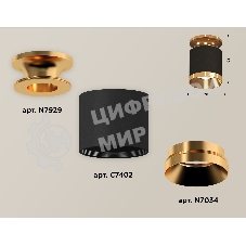 Светильник Ambrella Light XS7402101 SBK/PYG черный песок/золото желтое полированное MR16 GU5.3 (N7929, C7402, N7034)