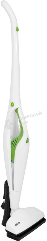 Пылесос вертикальный Mystery MVC-1118 белый/зеленый, питание от аккумулятора, 300 Вт, уборка сухая, пылесборник 0.5 л, работа от АКБ max 30 мин