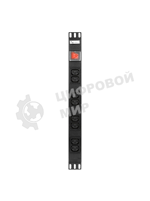 Блок Gembird EHB8-4, 1 вход С14/8 выходов C13, с защитой для 19