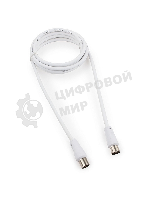 Кабель телевизионный Cablexpert CCV-515-W, Coaxial M/F, белый, 1.8м