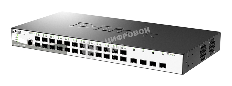 Коммутатор управляемый L2 DGS-1210-28XS/ME/B2A с 24 портами 100/1000Base-X SFP и 4 портами 10Gbase-X SFP+