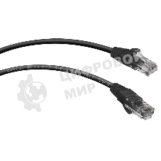 Патч-корд Cabeus PC-UTP-RJ45-Cat.5e-2m-BK UTP, cat. 5e, 2 м, неэкранированный, черный. 7681c