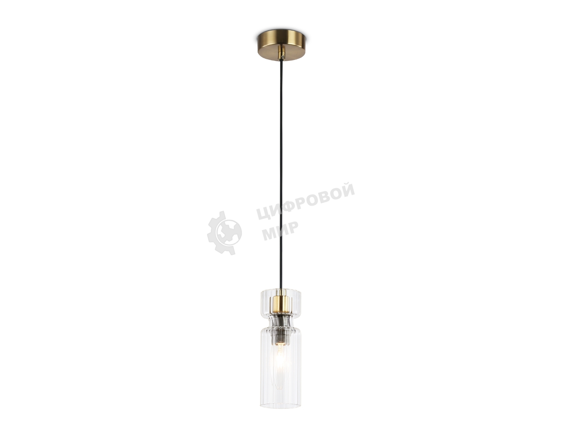Светильник Ambrella light LH56111 BK/BS/CL черный/латунь/прозрачный E14 max 40W D65*1500