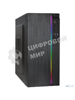Компьютерный корпус Minitower ExeGate mEVO-9302-RGb (mATX, без БП, 2хUSB+1хUSB 3.0, HD аудио, черный с RGb подсветкой)