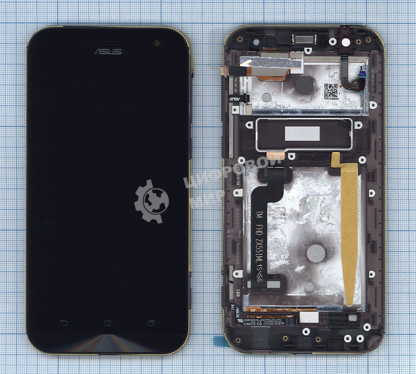 Дисплей для Asus ZX551ML с рамкой, черный