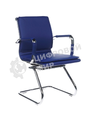 Кресло Бюрократ CH-993-Low-V/blue синий, экокожа, 120 кг, механизм качания, низкая спинка