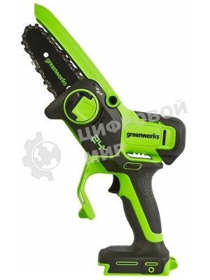 Цепная мини пила GreenWorks G24MCS10K2 аккумуляторная, 24v, 10 см, c АКБ 2АЧ и ЗУ (2008207UA)