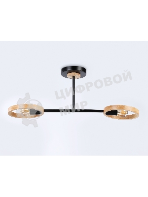 Светильник Ambrella light TR8244/2 BK/LWD черный/светлое дерево E27/2 max 40W 590*165*220