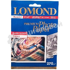 Фотобумага LOMOND 1106102 Одностороняя Суперглянцевая ярко-белая, 270г/м2, A6 (10х15 см), 20 листов, 5760dpi (Super Glossy Bright) микропористая фотобумага для струйной печати