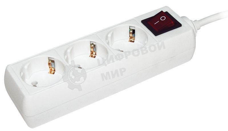 Удлинитель IEK WYP10-16-03-03-ZK-N 3х3 м с заземл. 16А IP20 У03К с выкл. ПВС 3х1