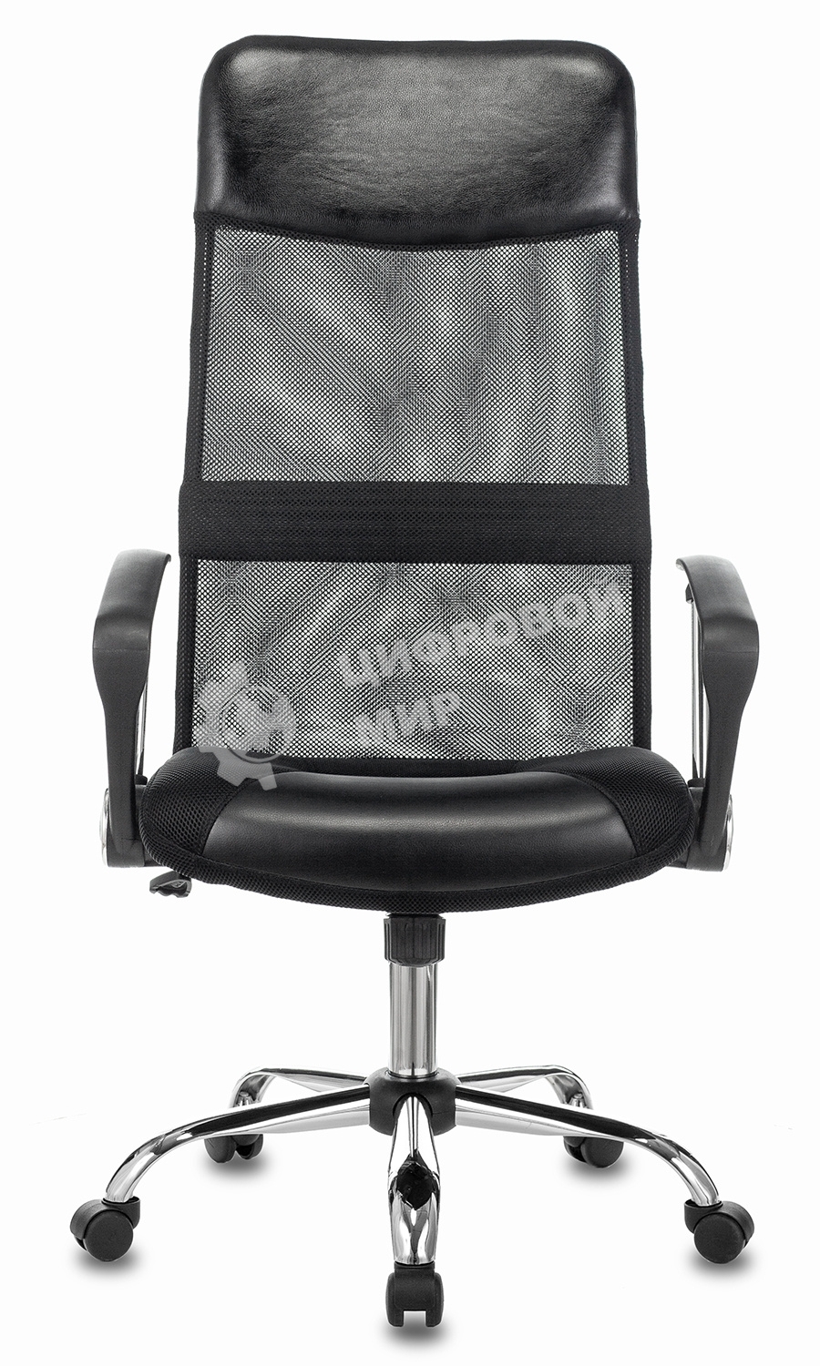 Кресло руководителя Бюрократ CH-600SL черный, искусст.кожа, сетка/ткань, крестовина металл хром