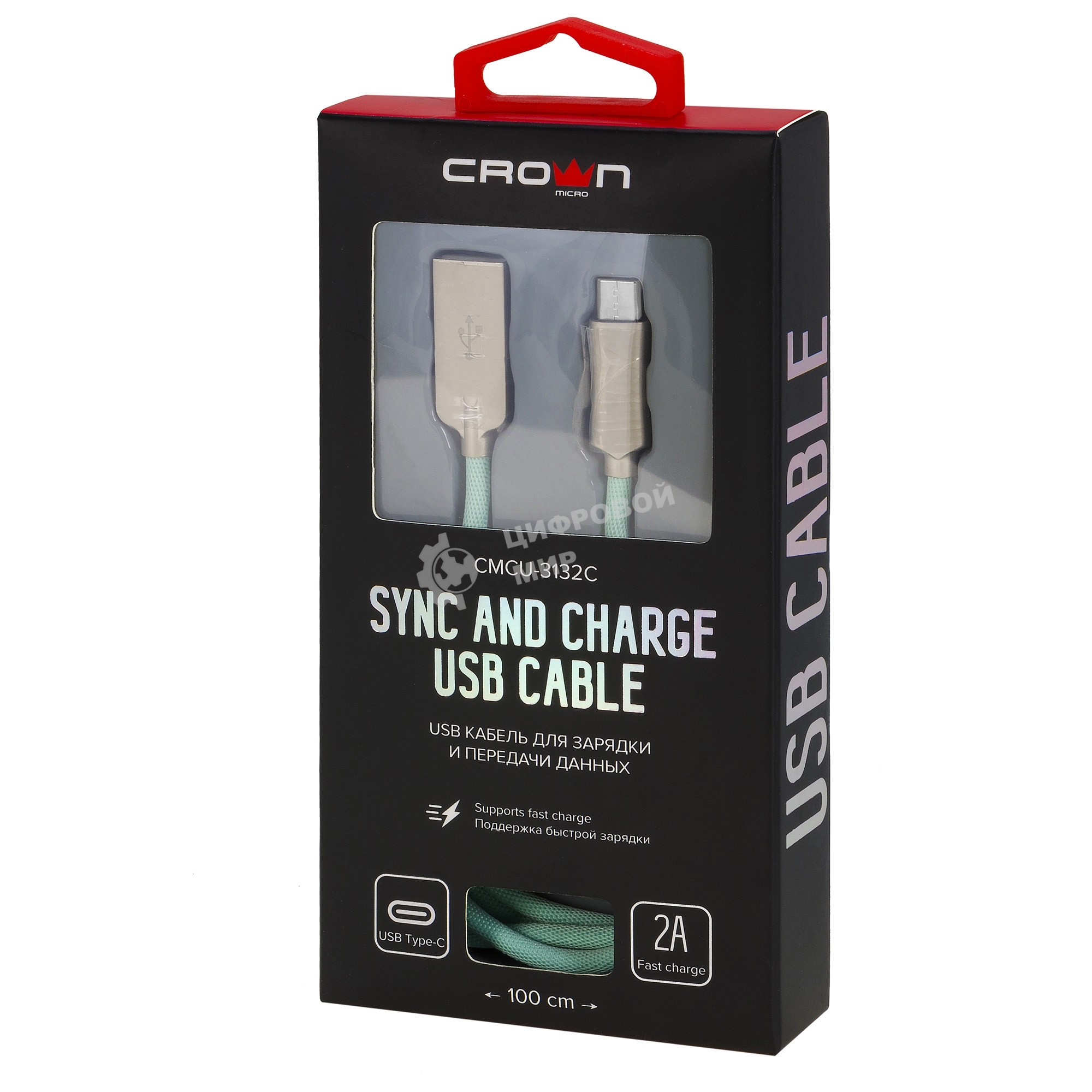 Кабель Crown USB - USB Type-C CMCU-3132C light blue