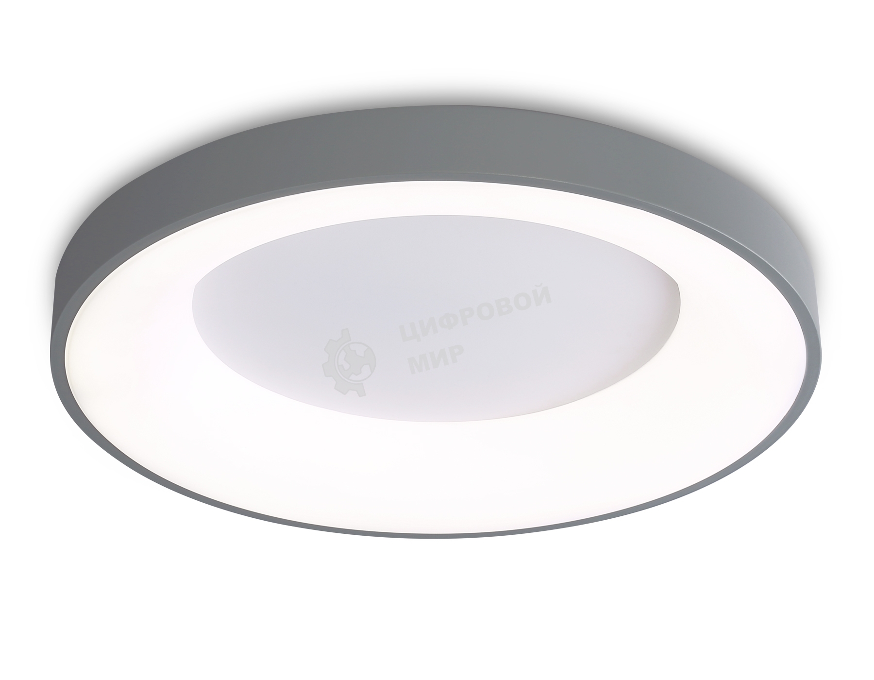 Потолочный светодиодный светильник Ambrella light FZ1402 GR серый IP20 48W 3000K-6500K D500*50 (ПДУ ИК)