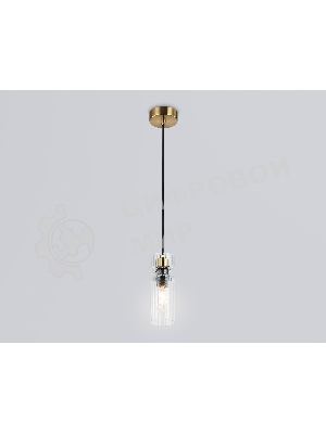 Светильник Ambrella light LH56111 BK/BS/CL черный/латунь/прозрачный E14 max 40W D65*1500