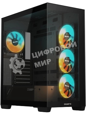 Компьютерный корпус Gigabyte Gb-C500P ST черный без БП ATX 3x120мм 6x140мм 2xUSB 3.0 1xUSB3.1 audio bott PSU