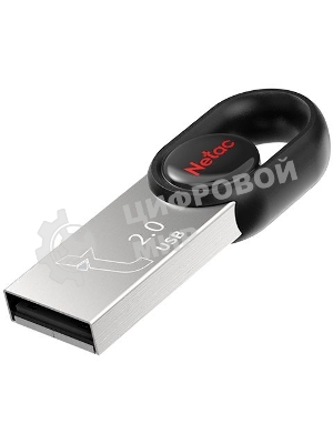 Флешка USB Netac UM2 (NT03UM2N-064G-20BK), 64Gb, USB 2.0, R/W 100/40, серебристый/черный