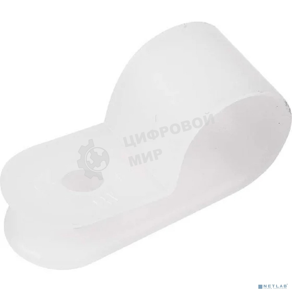 Скоба под винт Rexant 6мм, белая (50 шт/уп)