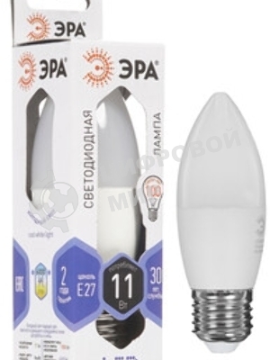 Лампа светодиодная ЭРА STD LED B35-11W-860-E27 11 Вт свеча холодный дневной свет