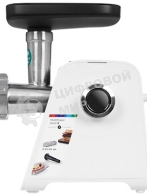 Мясорубка электрическая Bosch MFWS609W белый/черный, 2100 Вт, 3.5 кг/мин, реверс, насадки - 4