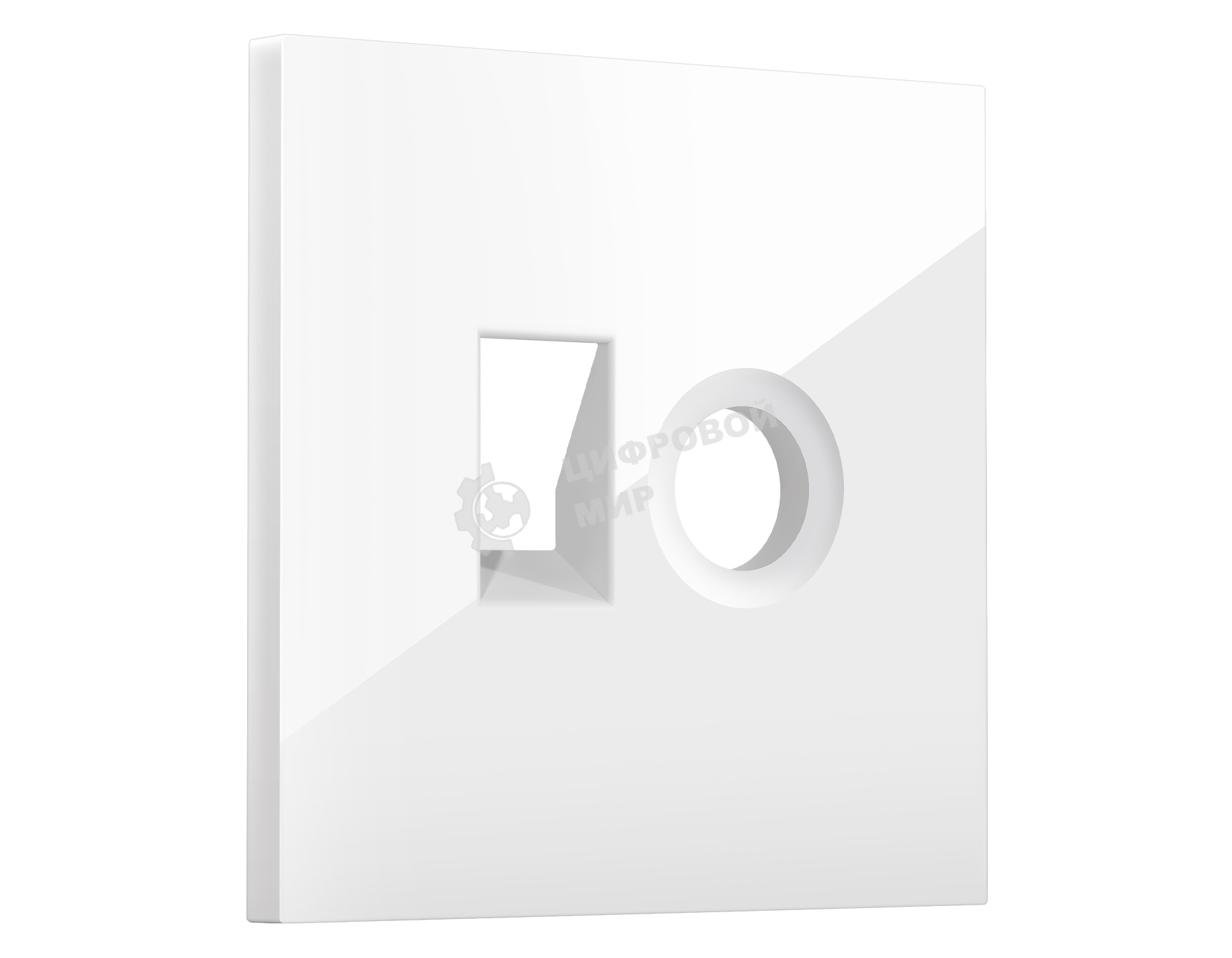 SP1125 Лицевая панель SIGMA (Белый глянец) для компьютерной/телефонной + TV розетки RJ-45/RJ-11 QUANT PRO