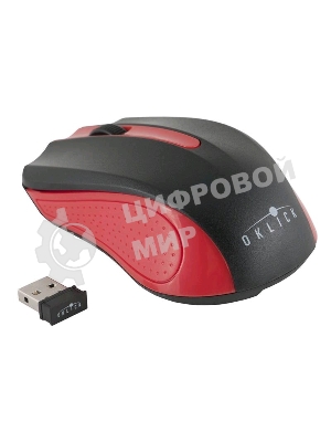 Мышь беспроводная Oklick 485MW черный/красный, 1200 dpi, радиоканал, USB, кнопки - 3