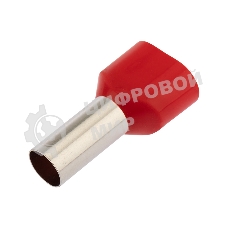 Наконечник штыревой втулочный изолированный Rexant F-14 мм 2х10 мм² (НШВи(2) 10-14/Ги2 10-14) красный