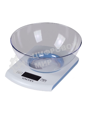 Весы кухонные Galaxy Line GL 2803, белый, пластик, максимальный вес 5 кг, ЖК-дисплей с подсветкой, цена деления 1 г