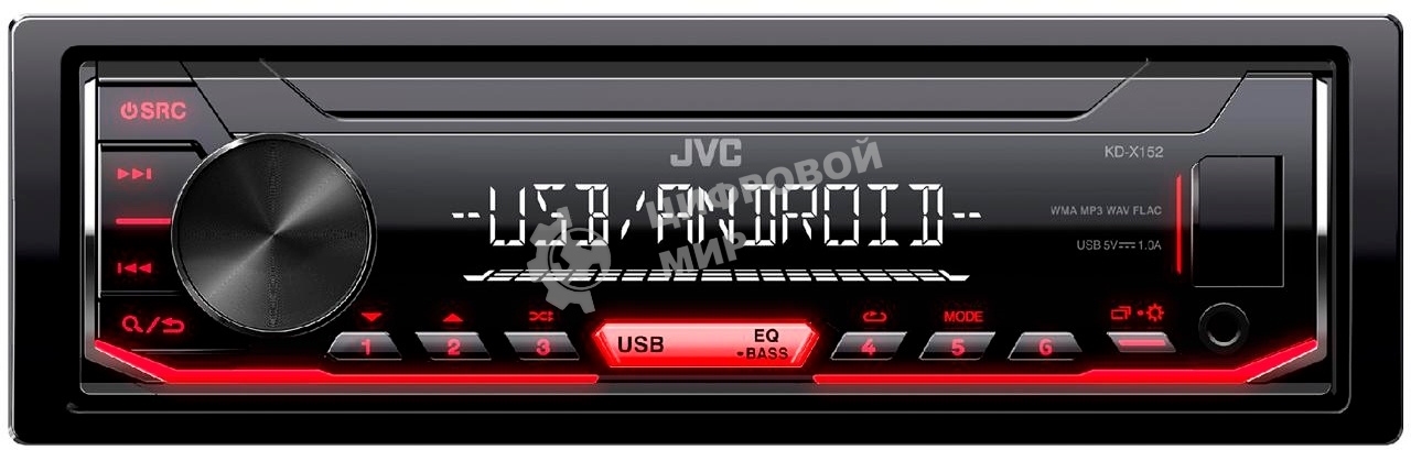 Автомагнитола JVC KD-X152M 1DIN 4x50Вт