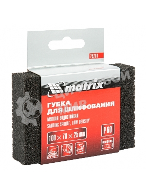 Губка для шлифования Matrix, 100 х 70 х 25 мм, мягкая, P 60