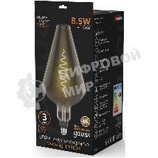 Лампа cветодиодная LED Filament Vase E27 8.5W Gray 165lm 1800K 1/2 180802005 Gauss