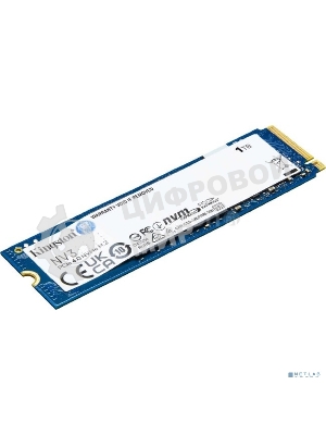 Накопитель SSD Kingston NV3, 1Tb, M.2 2280, NVMe, PCIe 4.0, R/W 6000/4000