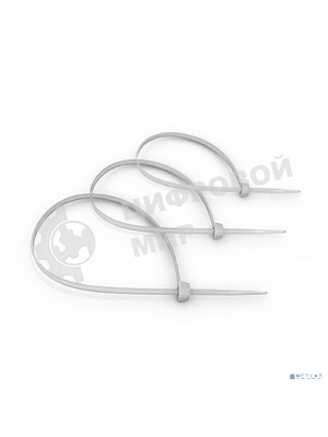 Стяжка кабельная Cabeus, неоткрывающаяся, 3,6 мм Ш, 200 мм Д, 100 шт, нейлон, белый