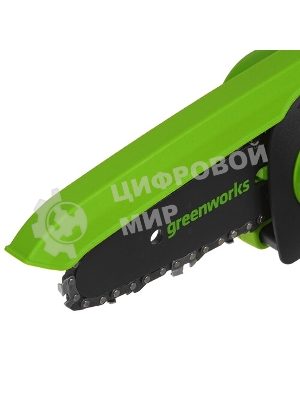 Цепная мини пила GreenWorks G24MCS10K2 аккумуляторная, 24v, 10 см, c АКБ 2АЧ и ЗУ (2008207UA)