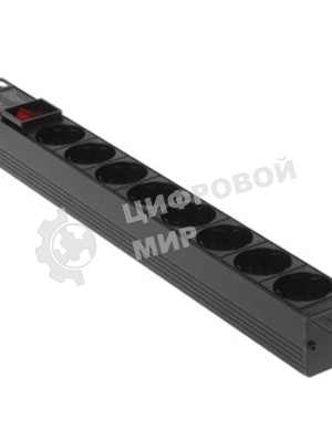 Блок розеток горизонтальный ExeGate ServerPro PDU-19H805 Al-8S-EU3-SW, 19